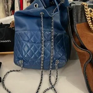 Chanel backpack, Soft, leather, silver hardware. Used. Slight scratches. As is. CHANEL | Bags | Chanel Backpack Soft Leather Silver Hardware  main image 3